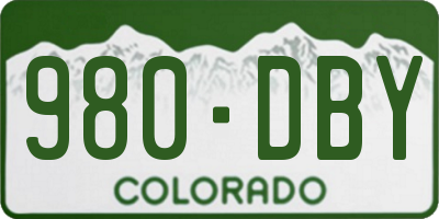CO license plate 980DBY