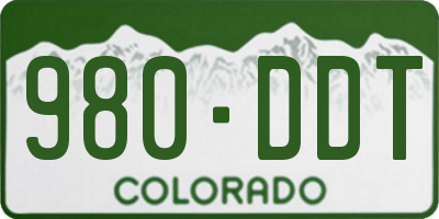 CO license plate 980DDT