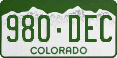 CO license plate 980DEC