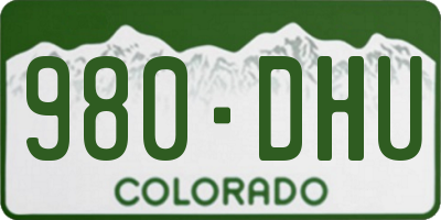 CO license plate 980DHU