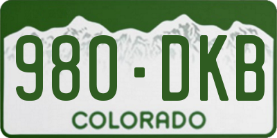 CO license plate 980DKB