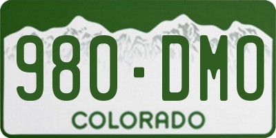 CO license plate 980DMO