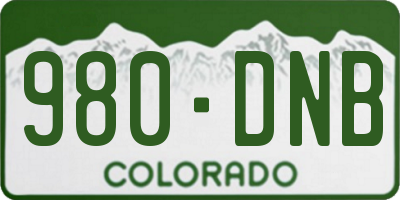 CO license plate 980DNB