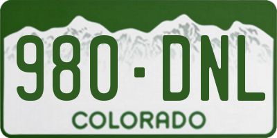 CO license plate 980DNL