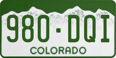 CO license plate 980DQI