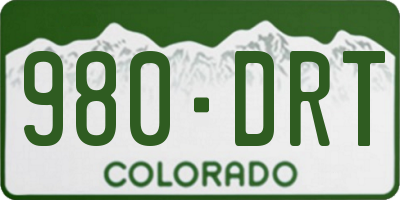 CO license plate 980DRT