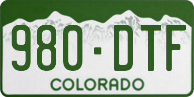 CO license plate 980DTF