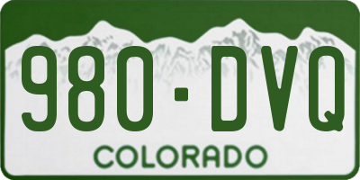 CO license plate 980DVQ