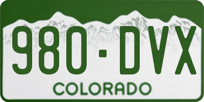CO license plate 980DVX