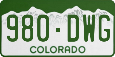 CO license plate 980DWG