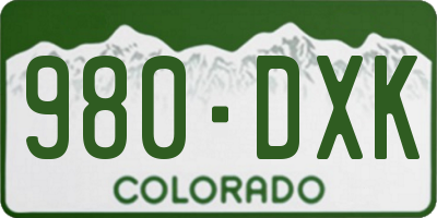 CO license plate 980DXK