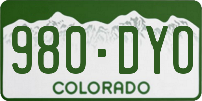 CO license plate 980DYO