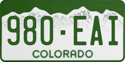 CO license plate 980EAI