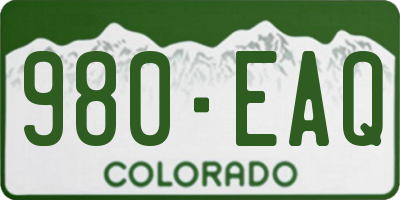 CO license plate 980EAQ