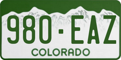 CO license plate 980EAZ
