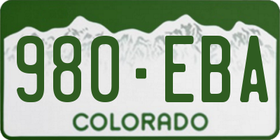 CO license plate 980EBA