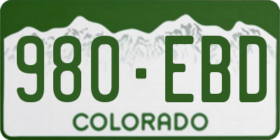 CO license plate 980EBD