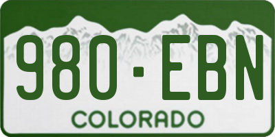 CO license plate 980EBN
