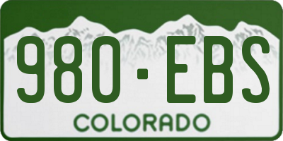 CO license plate 980EBS