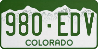 CO license plate 980EDV