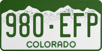 CO license plate 980EFP
