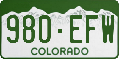 CO license plate 980EFW