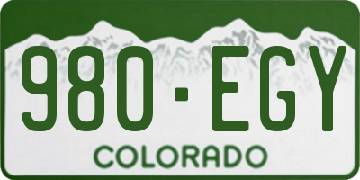CO license plate 980EGY