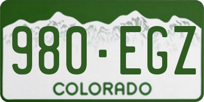 CO license plate 980EGZ