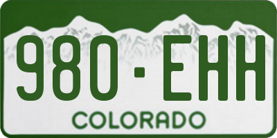 CO license plate 980EHH