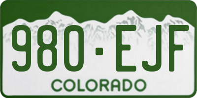 CO license plate 980EJF