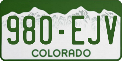CO license plate 980EJV