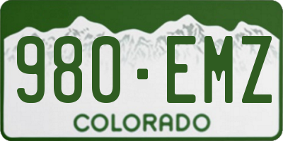 CO license plate 980EMZ