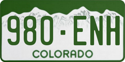 CO license plate 980ENH