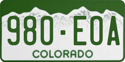 CO license plate 980EOA
