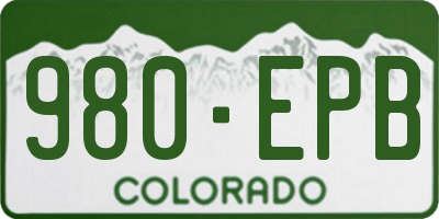 CO license plate 980EPB