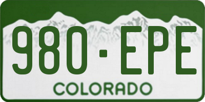 CO license plate 980EPE