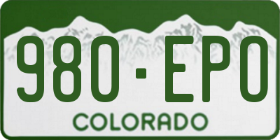 CO license plate 980EPO