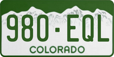 CO license plate 980EQL
