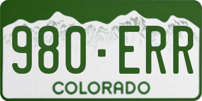 CO license plate 980ERR