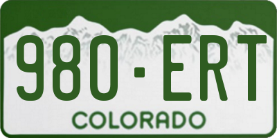 CO license plate 980ERT