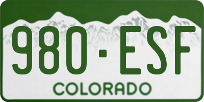 CO license plate 980ESF