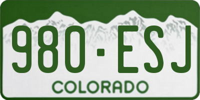 CO license plate 980ESJ