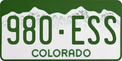 CO license plate 980ESS