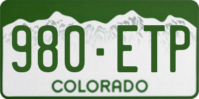 CO license plate 980ETP