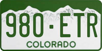 CO license plate 980ETR