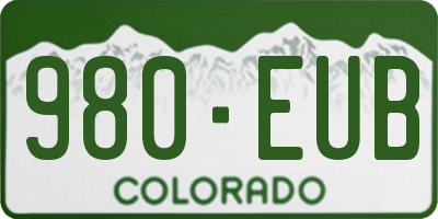 CO license plate 980EUB