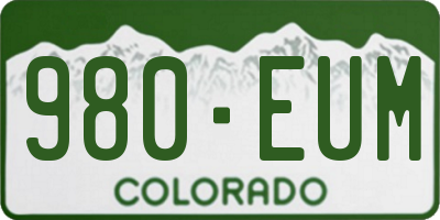 CO license plate 980EUM