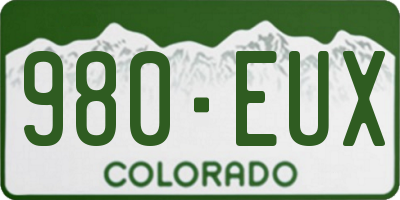 CO license plate 980EUX