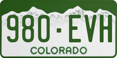 CO license plate 980EVH