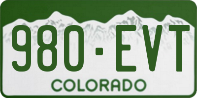 CO license plate 980EVT